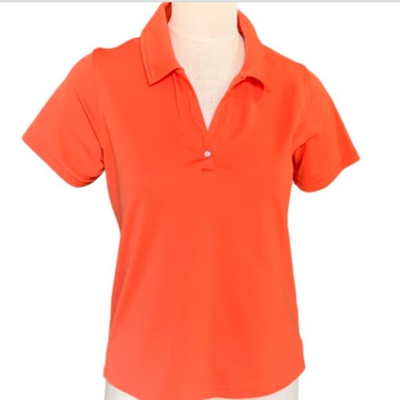 Pebble Beach Performance Womens Golf Polo Shirt Sz M Orange #90A - Picture 1 of 9